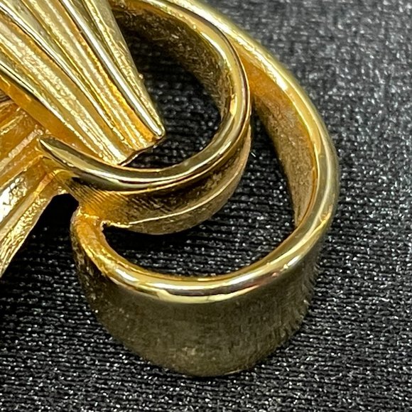 EUC Vintage '50's Expan Brand Abstract Bird Pin, Gold-Tone Textured, 2 3/4" L - Picture 4 of 11